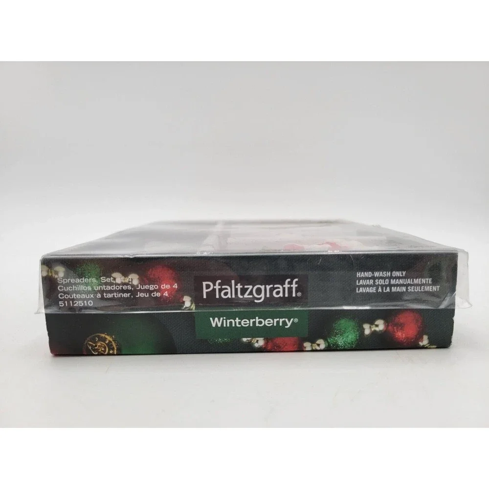 Pfaltzgraff Winterberry‎ Christmas Snowman Santa Spreaders Set of 4 in box